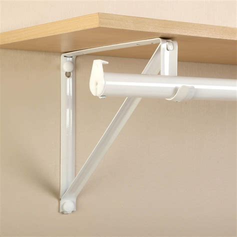 closet shelf bracket with rod holder for metal|ceiling mount closet rod bracket.